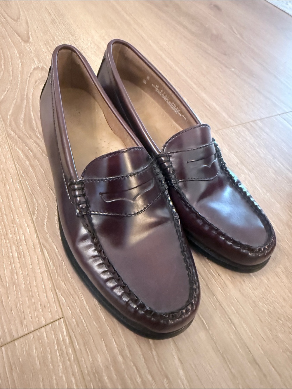 G.H. Bass & Co. Women’s Penny Loafers in Burgundy Brown Leather